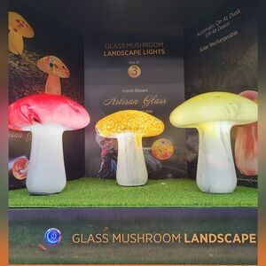 Infinity X1 Glass Solar Mushroom Landscape Lights